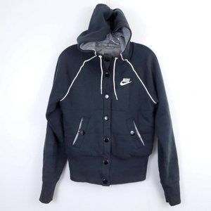 Nike Women's Quilted Button Up Hooded Varsity Jacket S